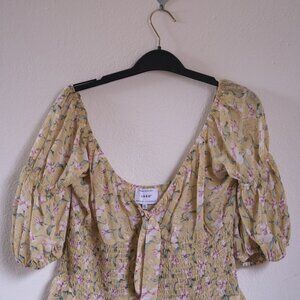 Women’s SABO XL Romantic Short Sleeve/Mini Yellow Dress